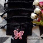 Black Cotton Drawstring Bags - W07cm*H12cm (3x5inches)