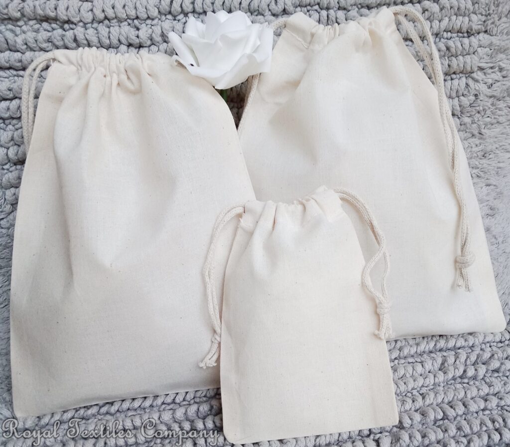Calico Drawstring Bags W15cm*H25cm (6x10inches)