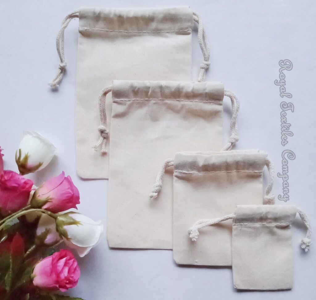 Calico Drawstring Bags W12cm*H17cm (5x7inches)