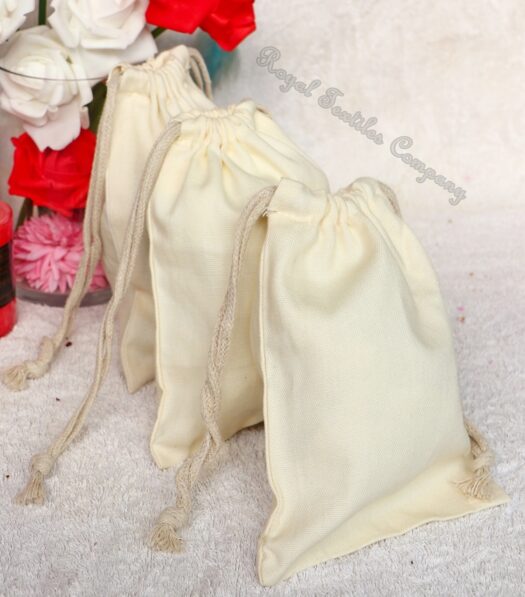 Canvas Cotton Double Drawstring Thick Fabric Storage Bags