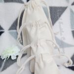 Natural Cotton Drawstring Bags - W05cm*H07cm (2x3inches)