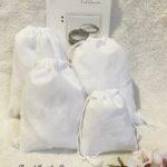 WHITE Cotton Drawstring Bags - W15cm*H20cm (6x8inches)