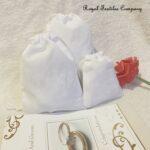 WHITE Cotton Drawstring Bags - W07cm*H10cm (3x4inches)