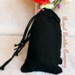 Black Cotton Single Drawstring Bags - W05cm*H07cm (2x3inches)