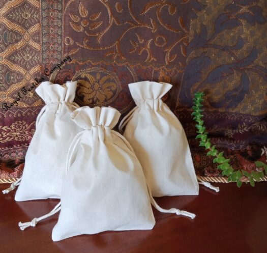Organic Cotton Double Drawstring Reusable Pouch Gift Bags Beautiful Closure Organic Bags